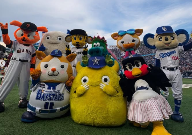 From Slyly's Instagram, NPB Mascots at the NPB All-Star Game
